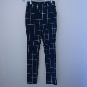 Navy Blue Grid Leggings